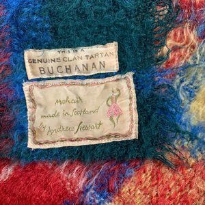 VTG Buchanan Mohair Genuine Clan Tartan 71" x 46"